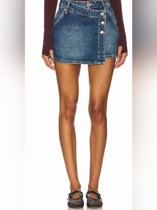 We The Free Dresses & Skirts - We The Free Blue Wynne Denim  Mini Skirt By Free People,Size 28, NWT